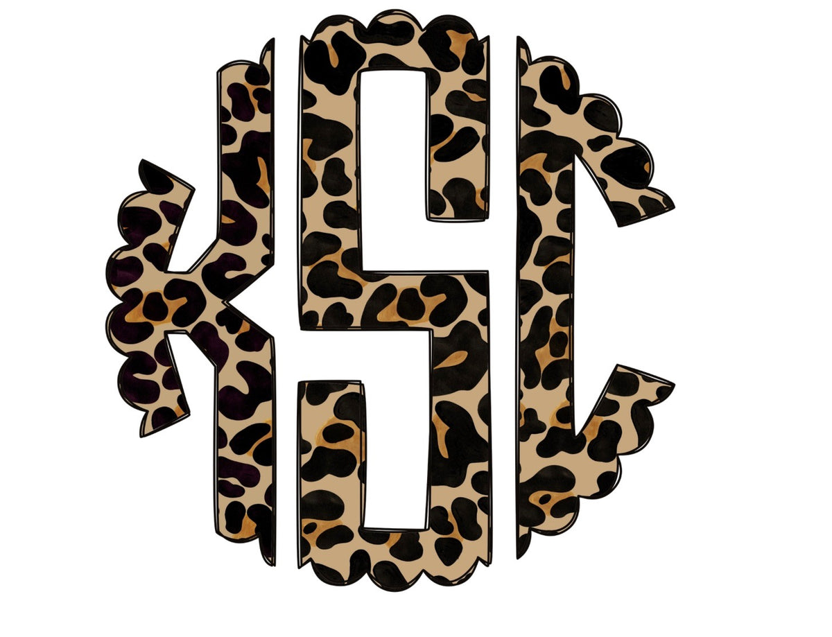 Brown Leopard Monogram