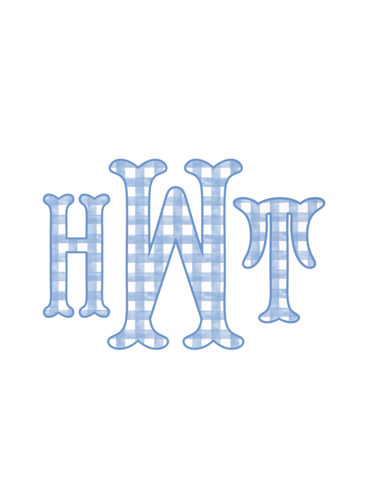 Blue Gingham Monogram