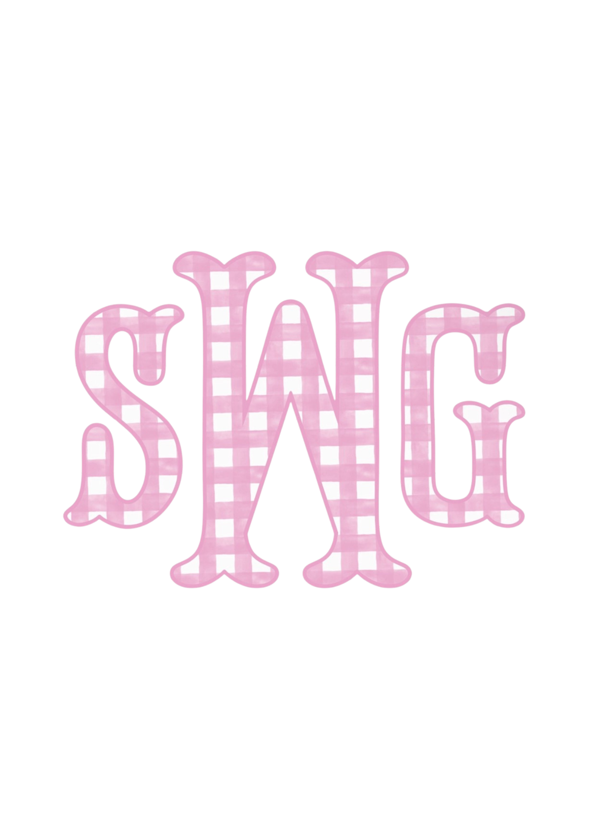 Pink Gingham Monogram